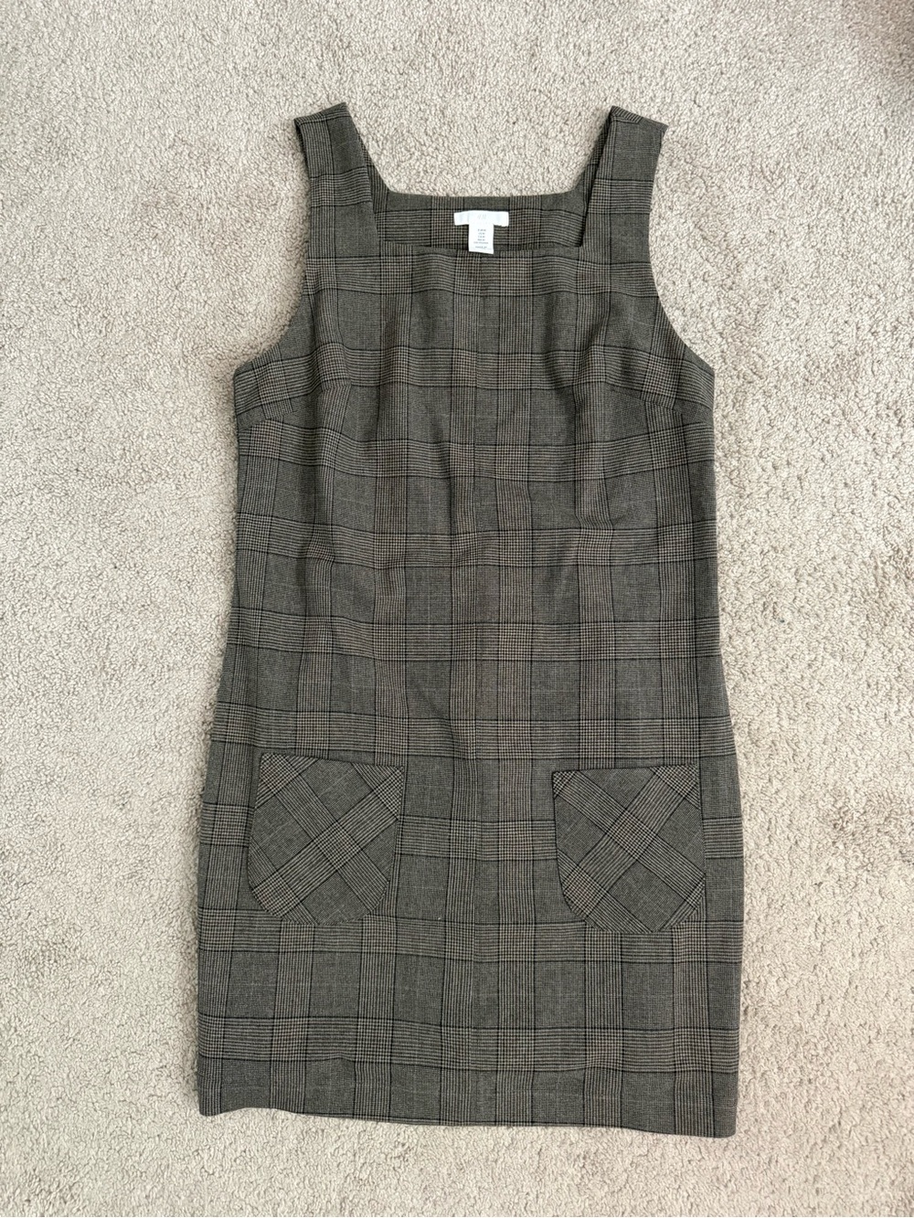 H&M Classic Plaid Sleeveless Shift Dress - Brown